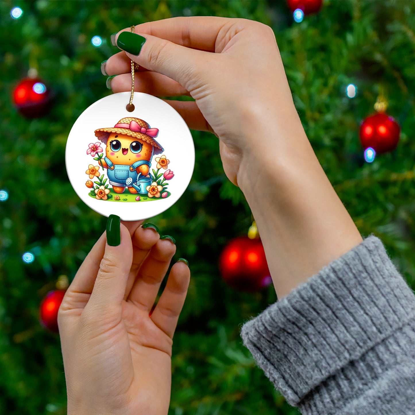 Taylor's Tots Easter Flowers Tot Ceramic Ornament
